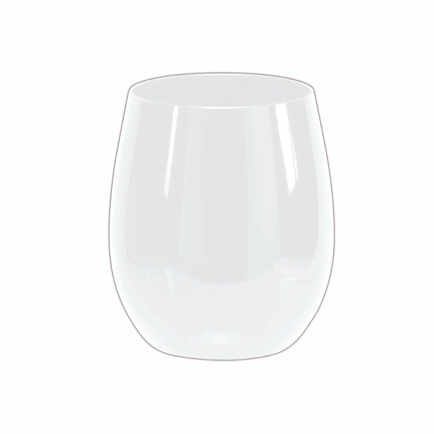 Upscale Round White 12 Oz. Plastic Wine Goblets | 6 Cups