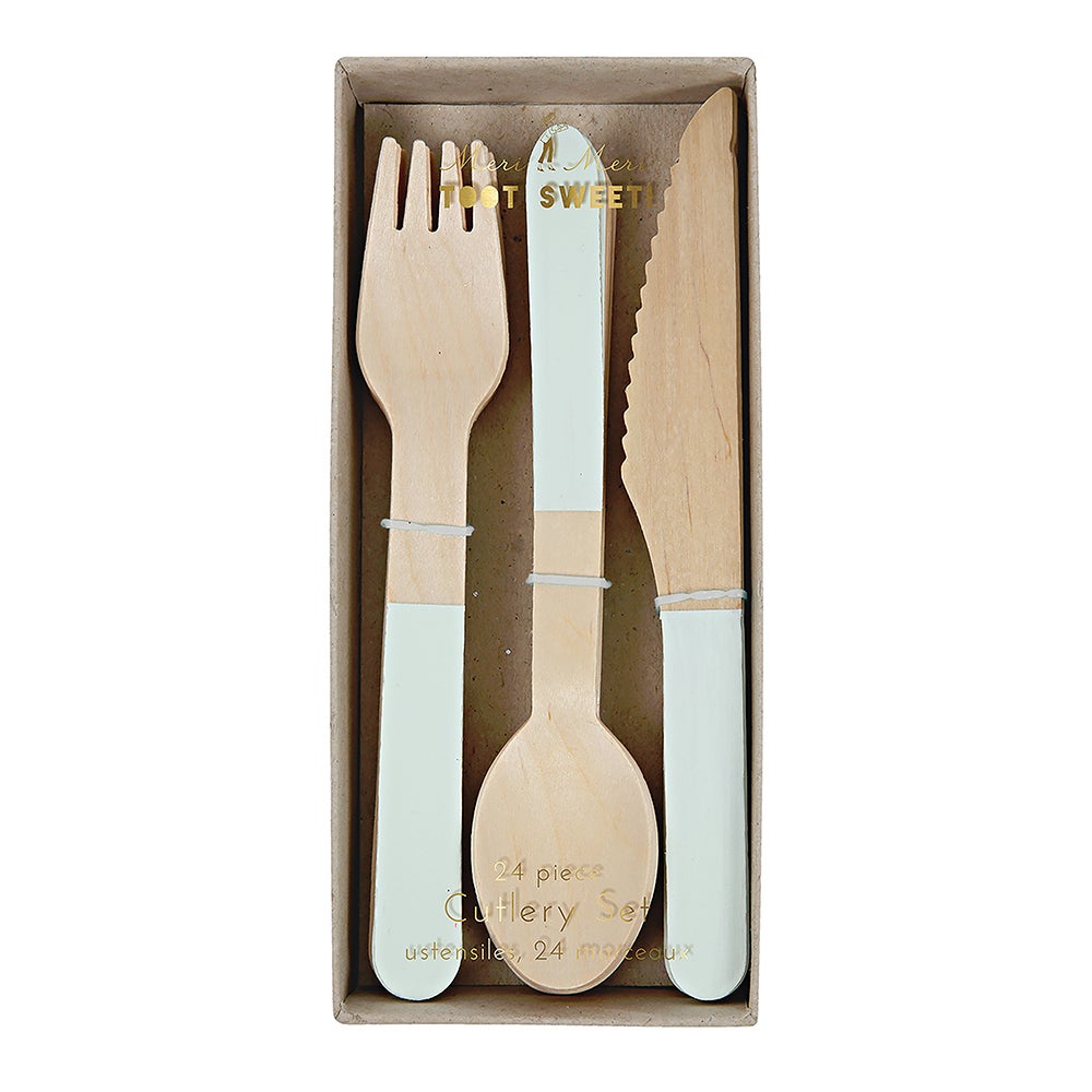 Meri Meri - Wooden Cutlery Set Mint - SimplySoiree