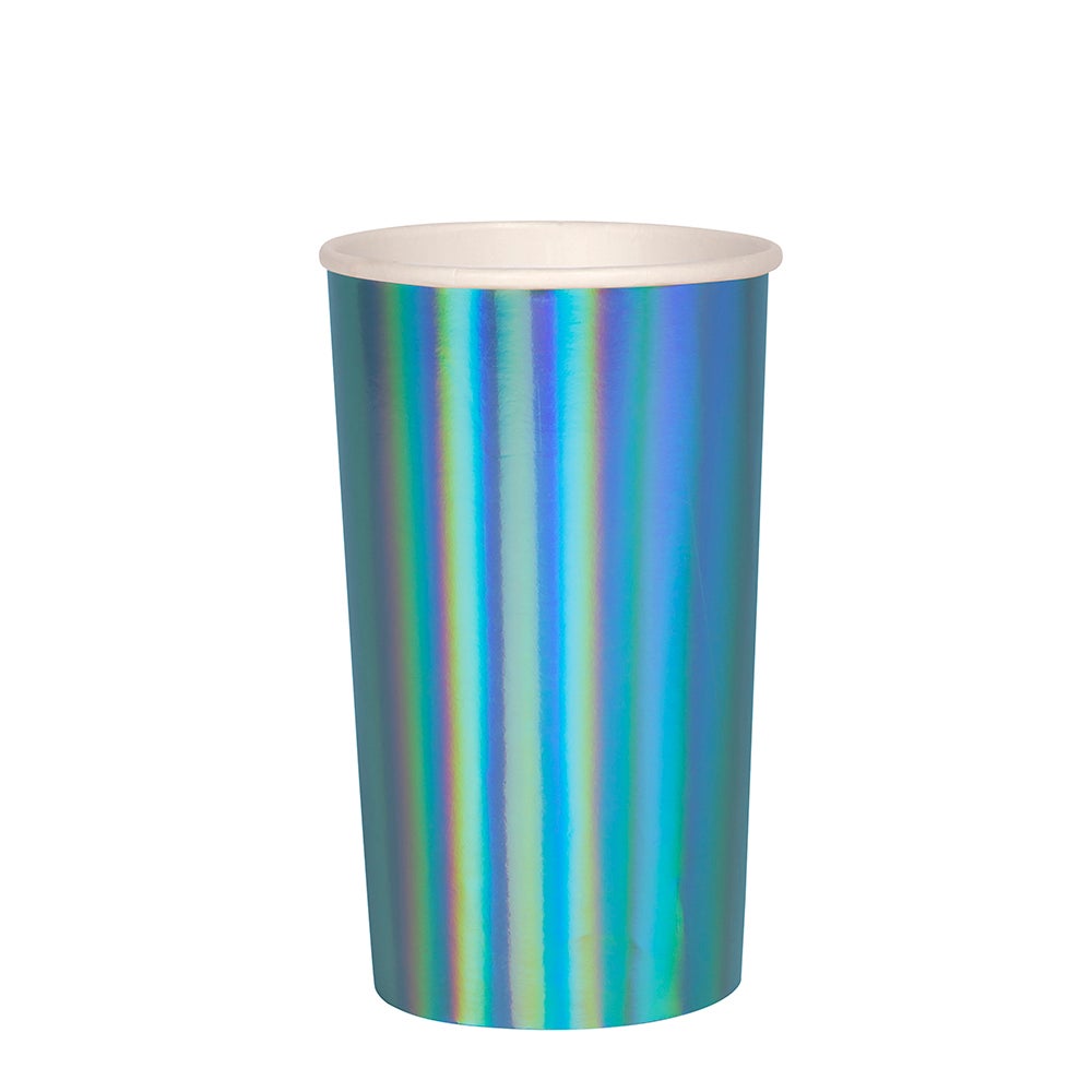 Meri Meri - Large Blue Holographic Highball Cup - SimplySoiree