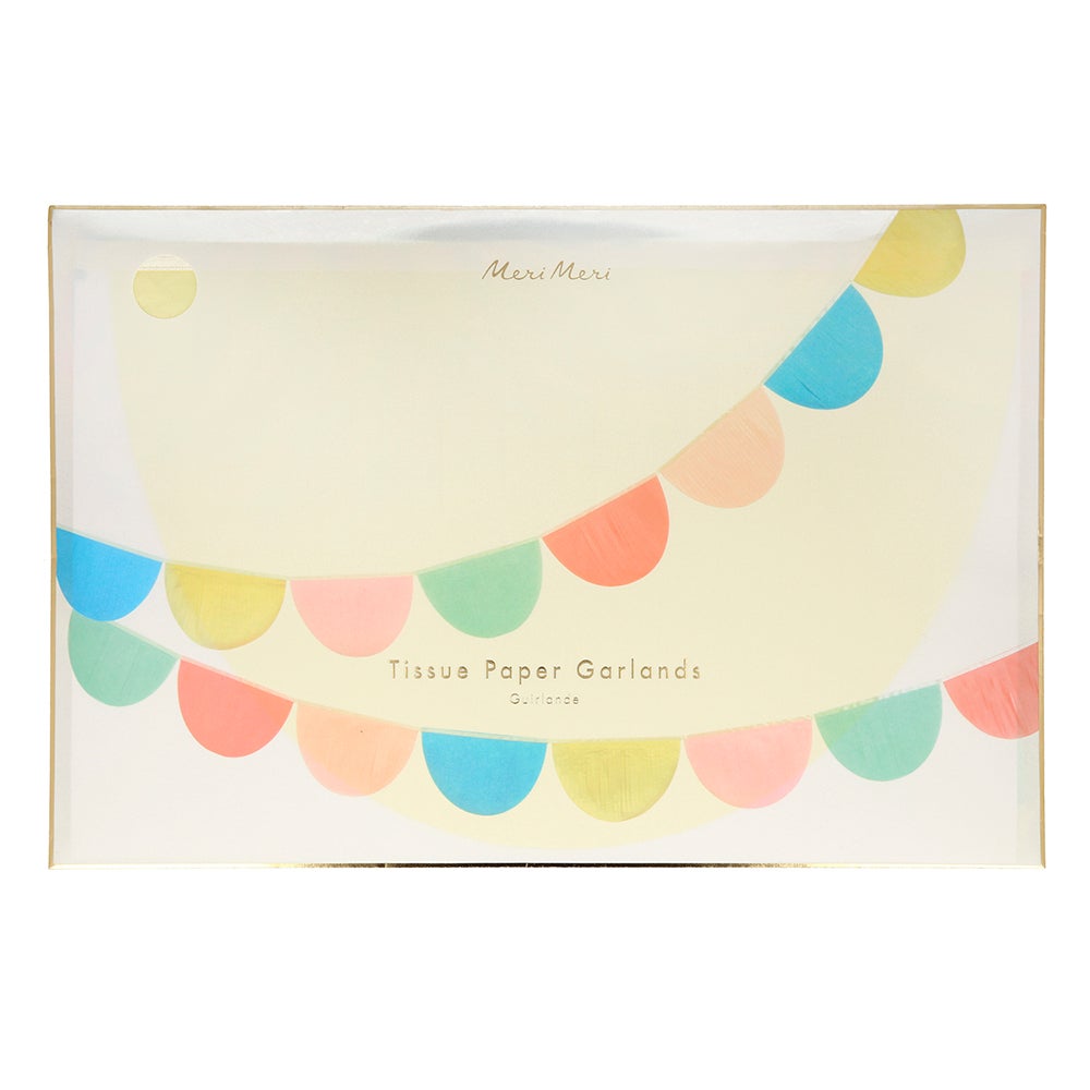 Meri Meri - Rainbow Tissue Paper Scallop Garland - SimplySoiree