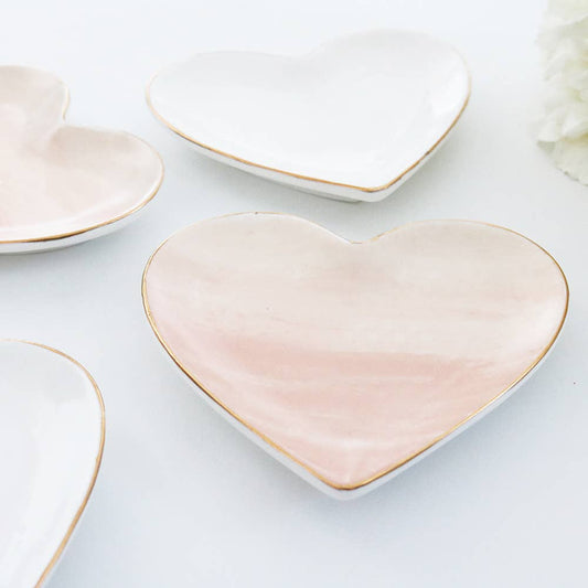 Heart Shaped Trinket Tray - Watercolor Blush - SimplySoiree