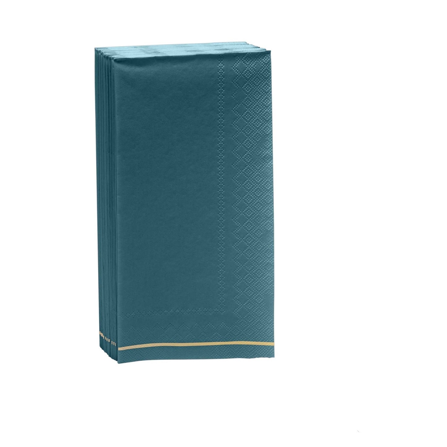 Napkins - Teal with Gold Stripe - 16 per Pack - SimplySoiree