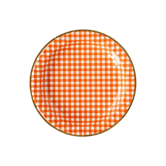 Harvest Orange Gingham Check 11" Plate - SimplySoiree