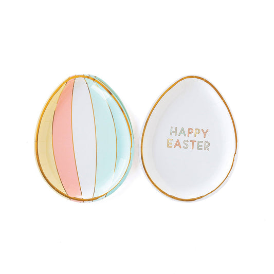 Happy Easter Egg Shaped Paper Plates - SimplySoiree