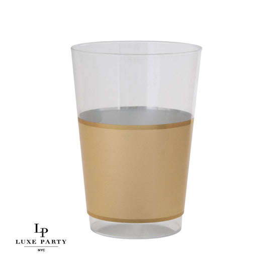 12 Oz Round Gold Plastic Cups | 10 Cups