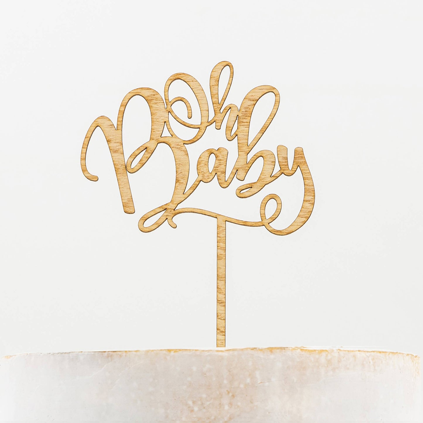 Wooden Cake Topper - Oh Baby - SimplySoiree