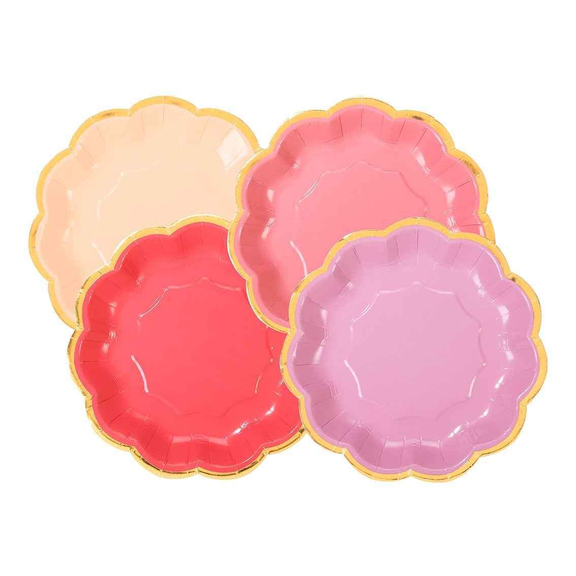 Rose Pink Party Plates - 12 Pack - SimplySoiree