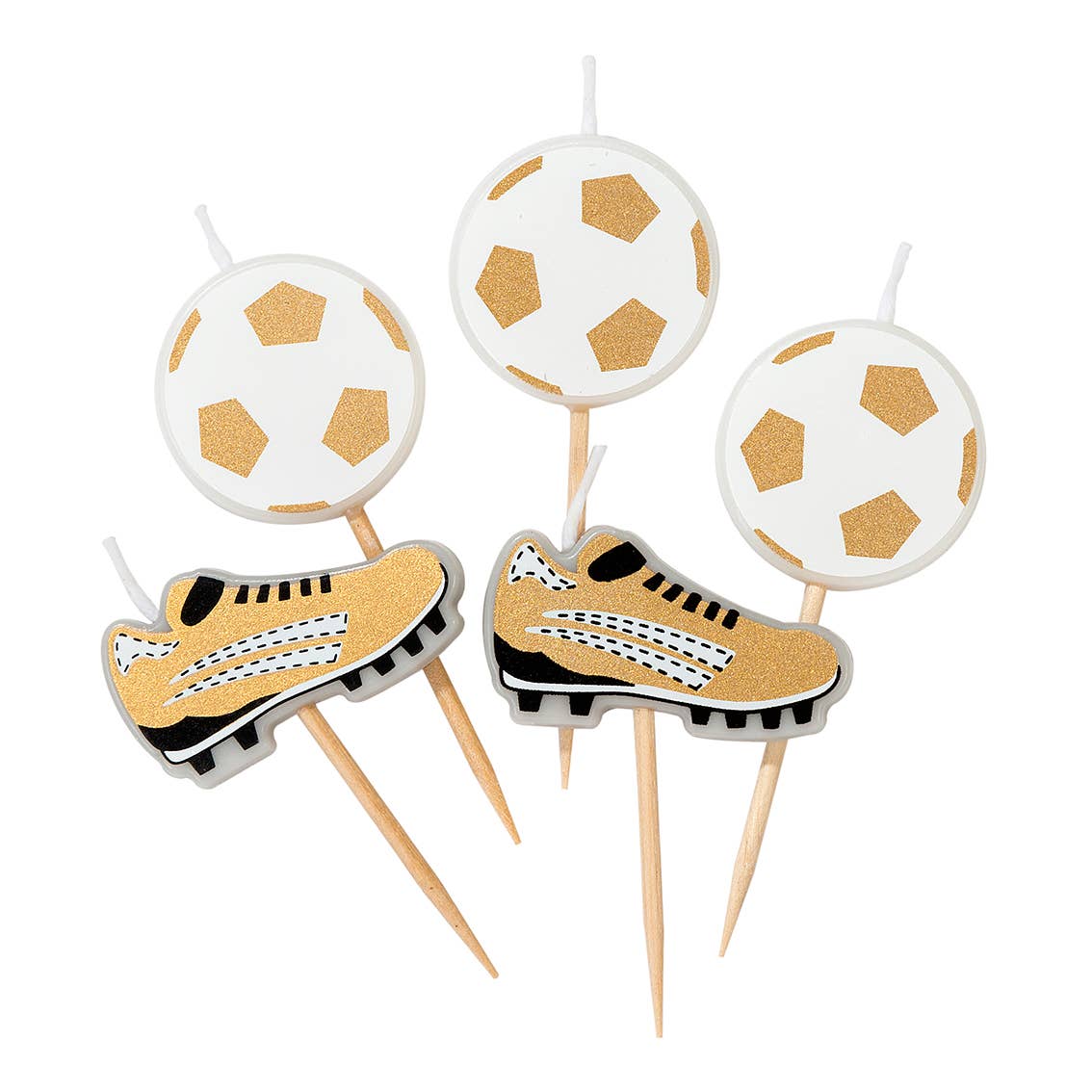 Party Champions Soccer Shaped Candles - 5 Pack - SimplySoiree