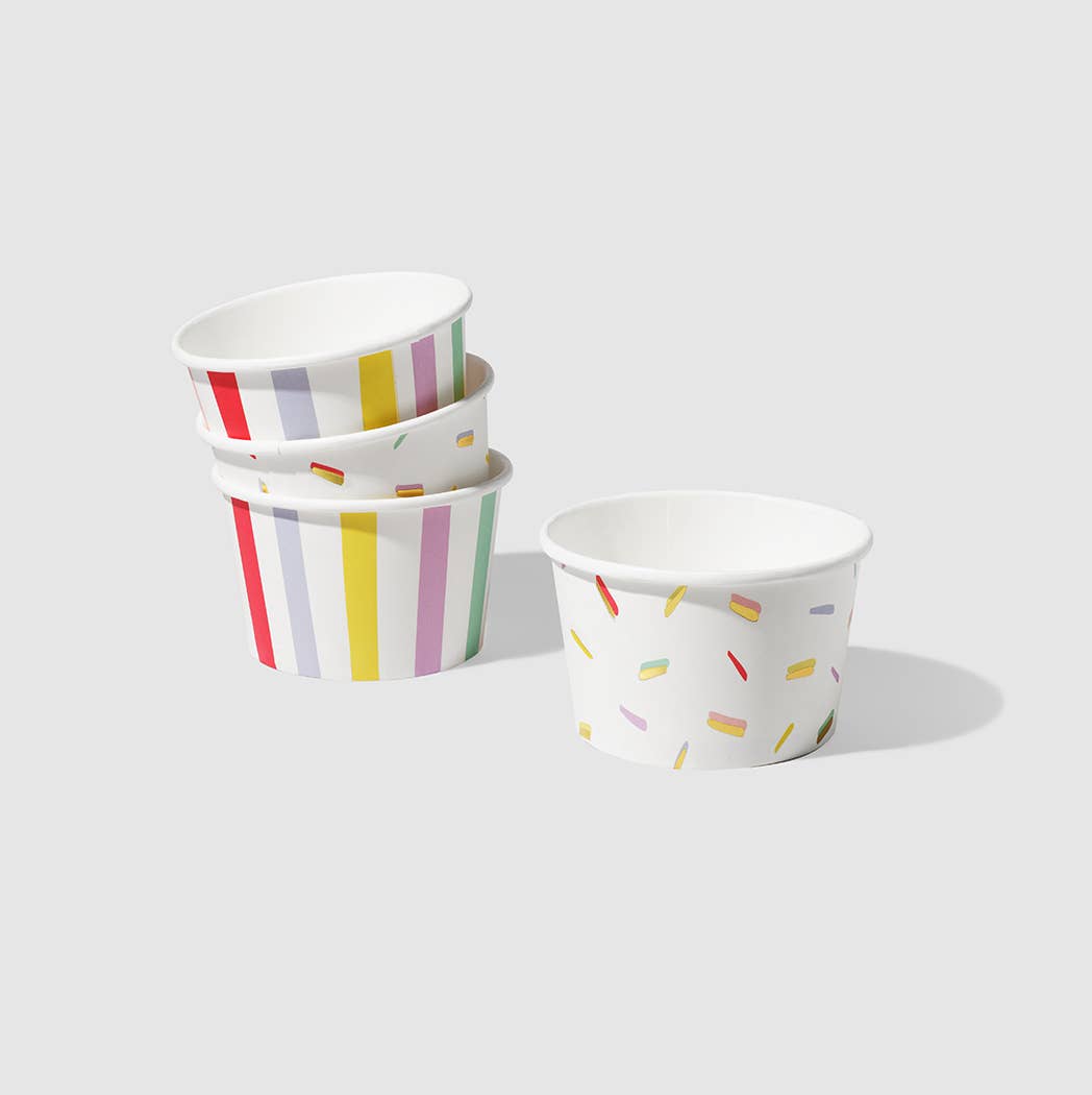 Stripe and Sprinkle Bowls (10 per Pack) - SimplySoiree