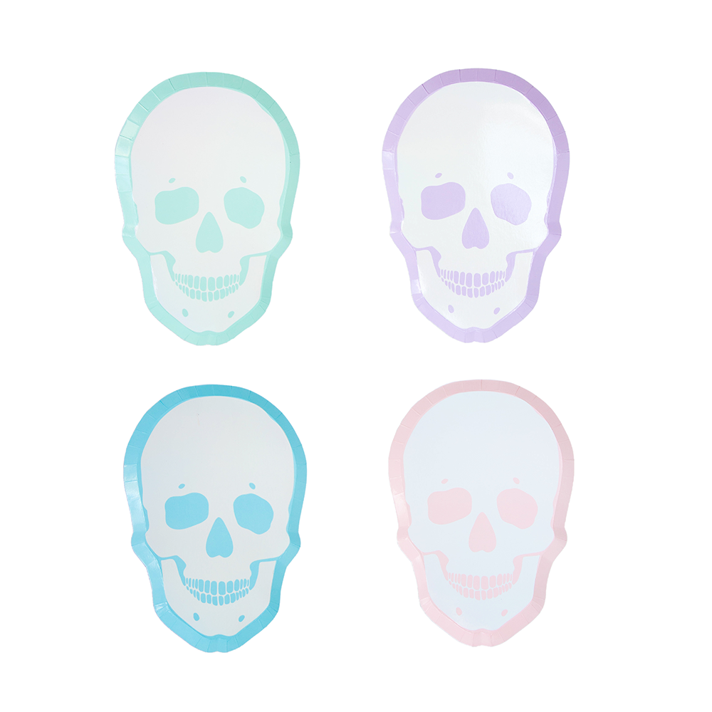 Pastel Skeleton Plates - Small - 8 Pk. - SimplySoiree