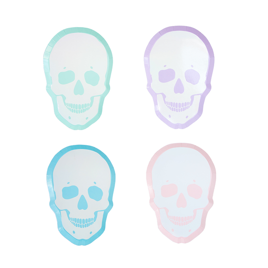 Pastel Skeleton Plates - Small - 8 Pk. - SimplySoiree