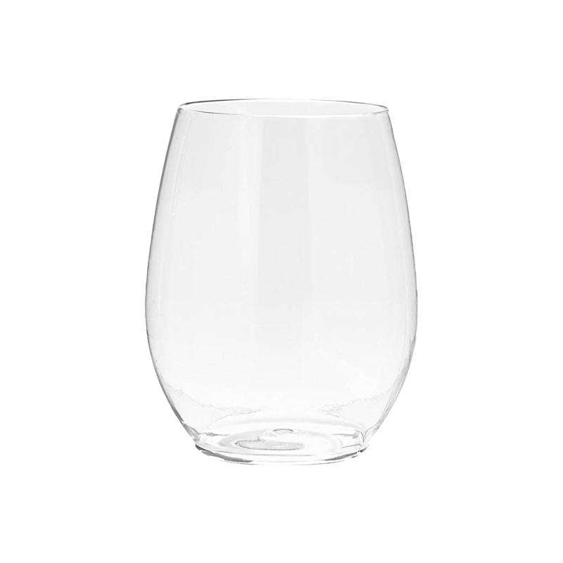 Wine Glasses - 12 oz. Clear Elegant Stemless - Plastic - SimplySoiree