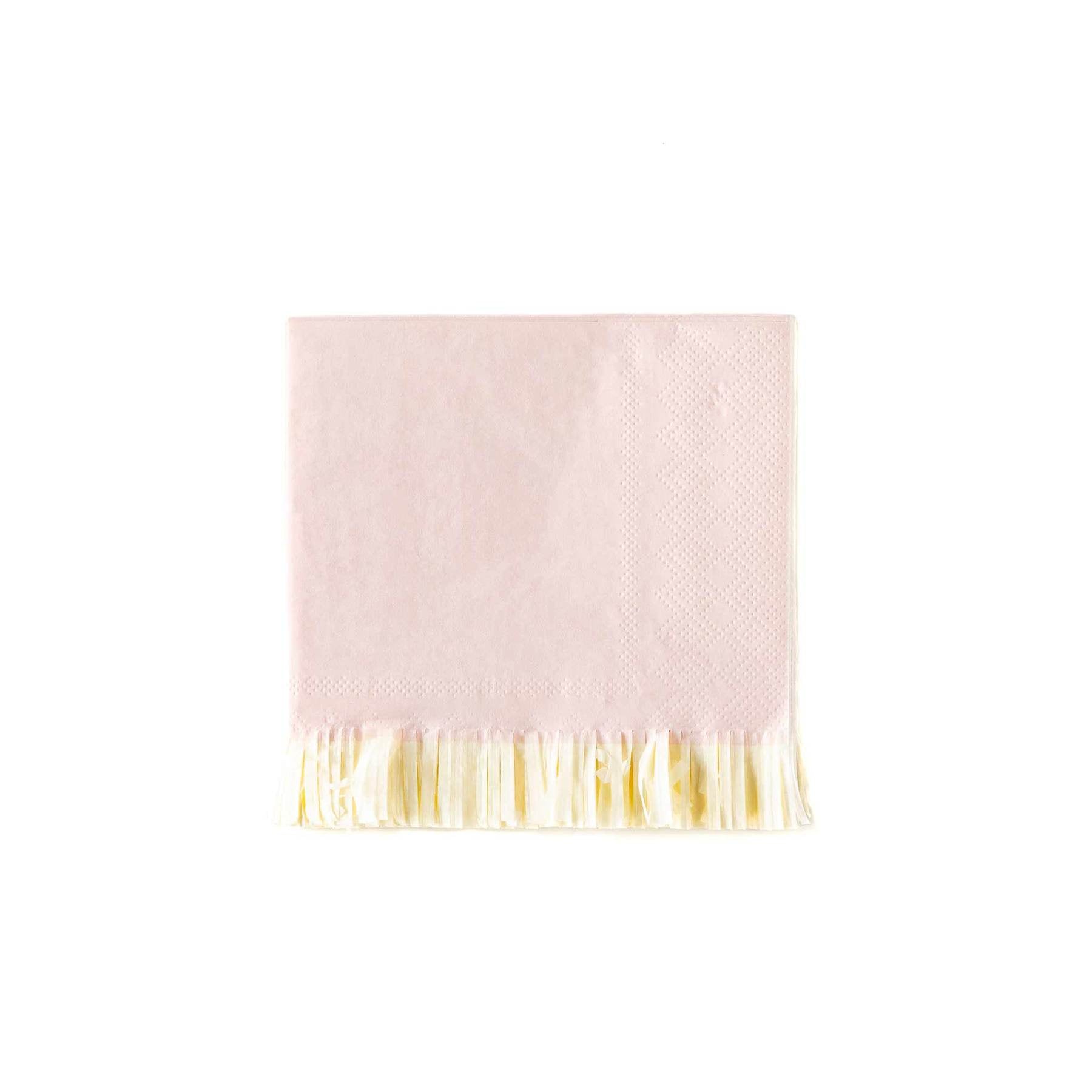 Baby Pink Fringed Cocktail Napkins 25ct - SimplySoiree