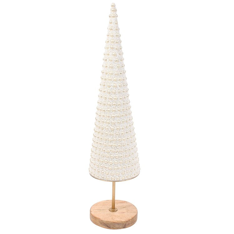 Pearl Beaded Tree Cone Large Pearl