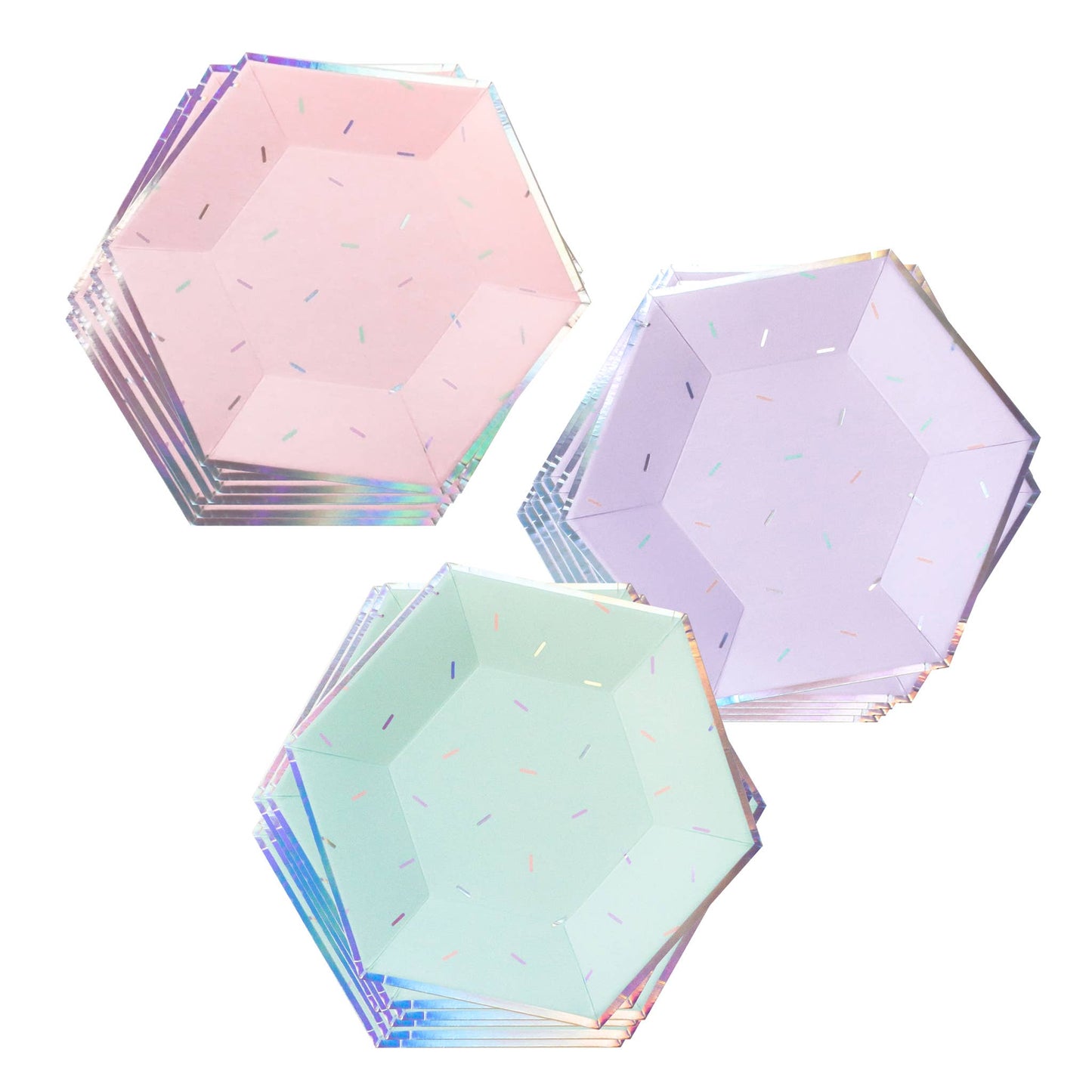 Sprinkles - Pastel Small Paper Plates (Multi-Color Pack) - SimplySoiree