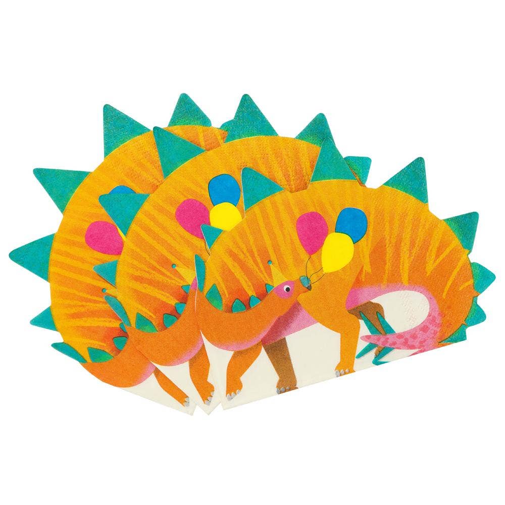 Party Dinosaur Shaped Napkins - 16 Pack - SimplySoiree