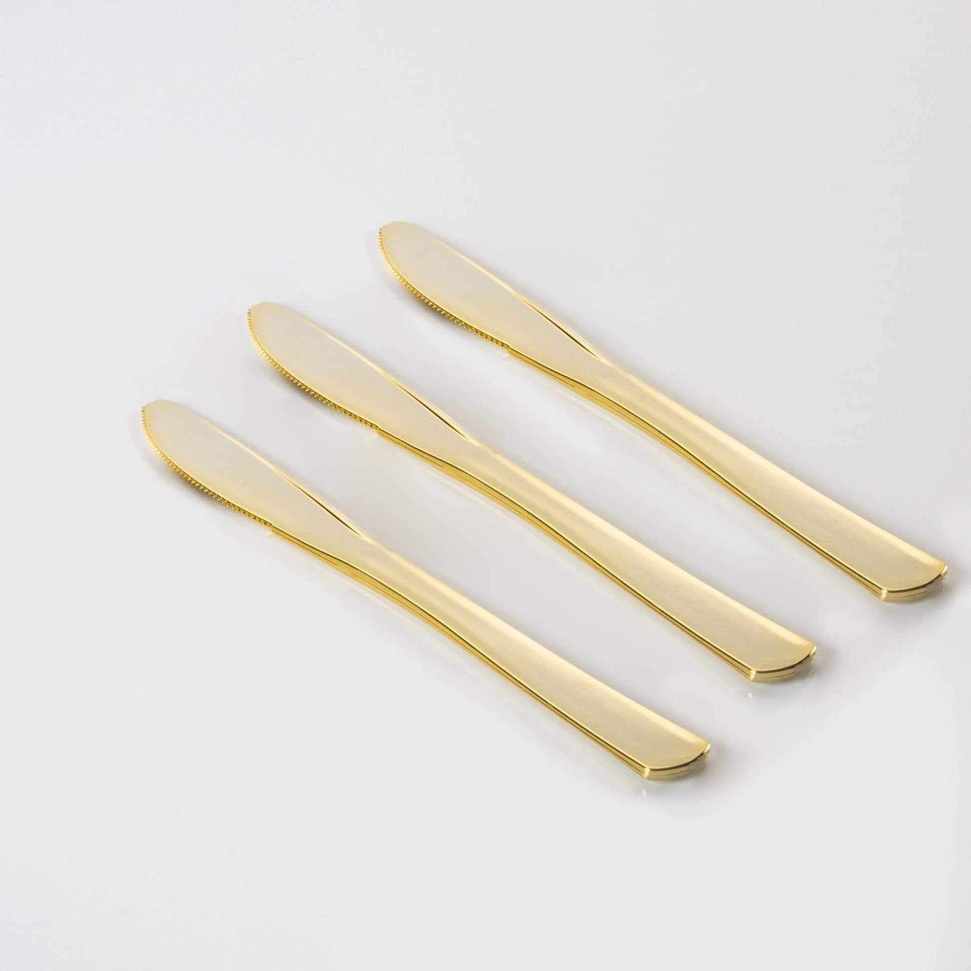 Classic Design Gold Plastic Knives | 20 Knives - SimplySoiree