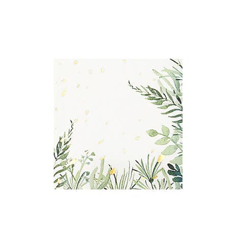 Secret Garden - White Botanicals Cocktail Paper Napkins - SimplySoiree