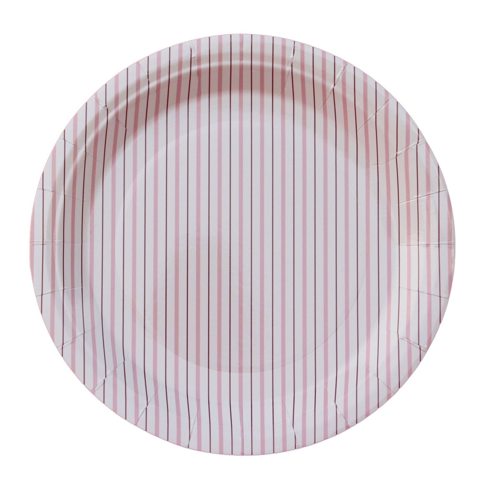 Pink Fine Stripes Plates (Set of 8) - SimplySoiree