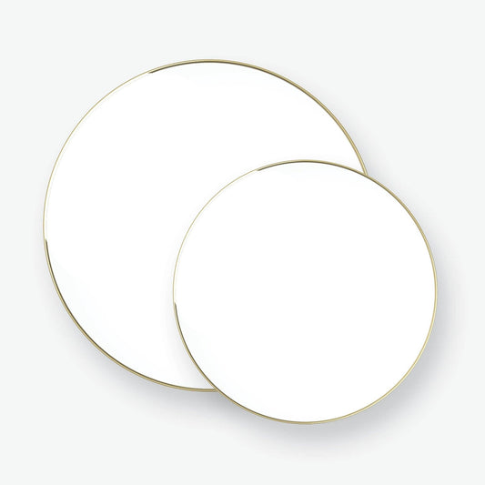 Round White • Gold Plastic Plates  - Small| 10 Pack - SimplySoiree