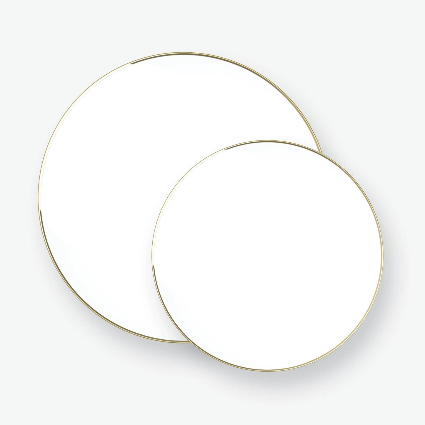 Round White • Gold Plastic Plates - Large | 10 Pack - SimplySoiree