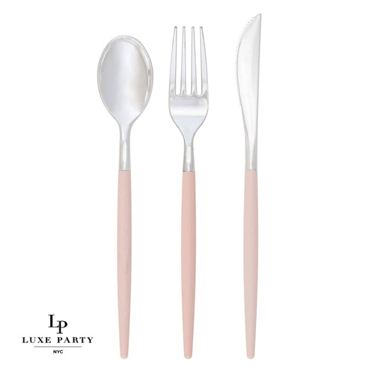 Blush • Silver Plastic Cutlery Set | 32 Pieces - SimplySoiree
