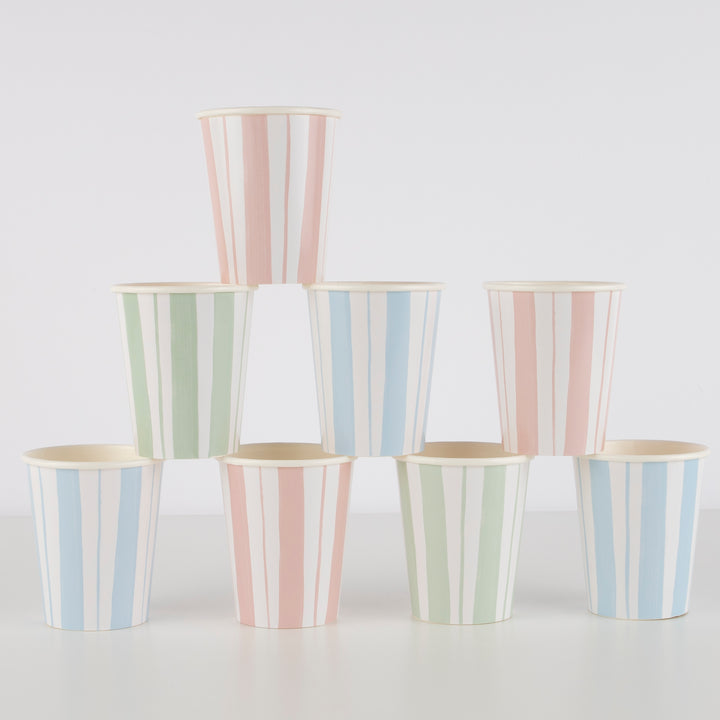 Meri Meri - Ticking Stripe Cups (8pcs)