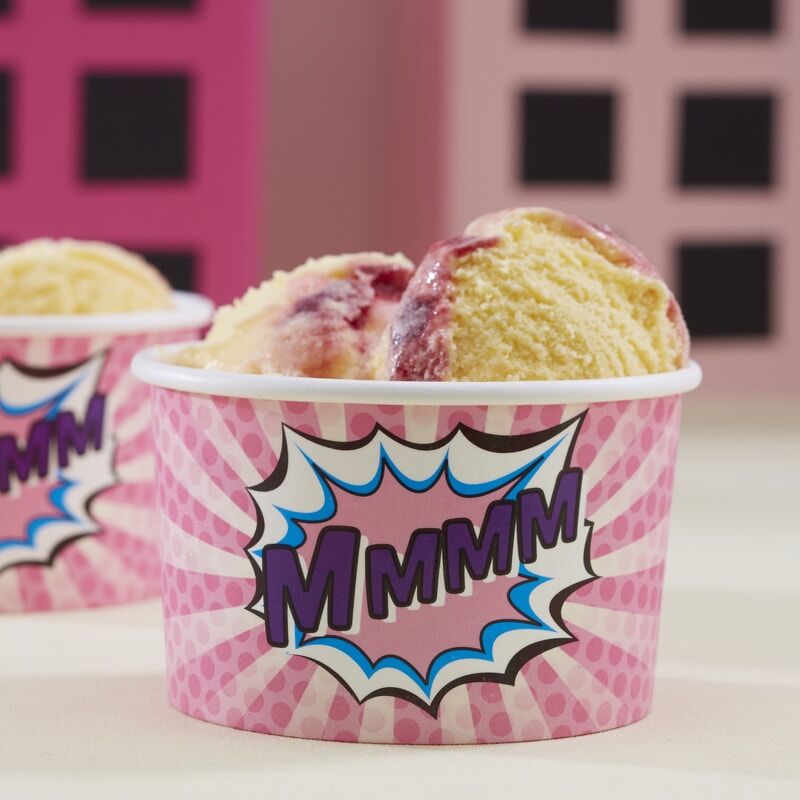 Superhero Pop-Art Pink - Ice Cream/Treat Cup - SimplySoiree